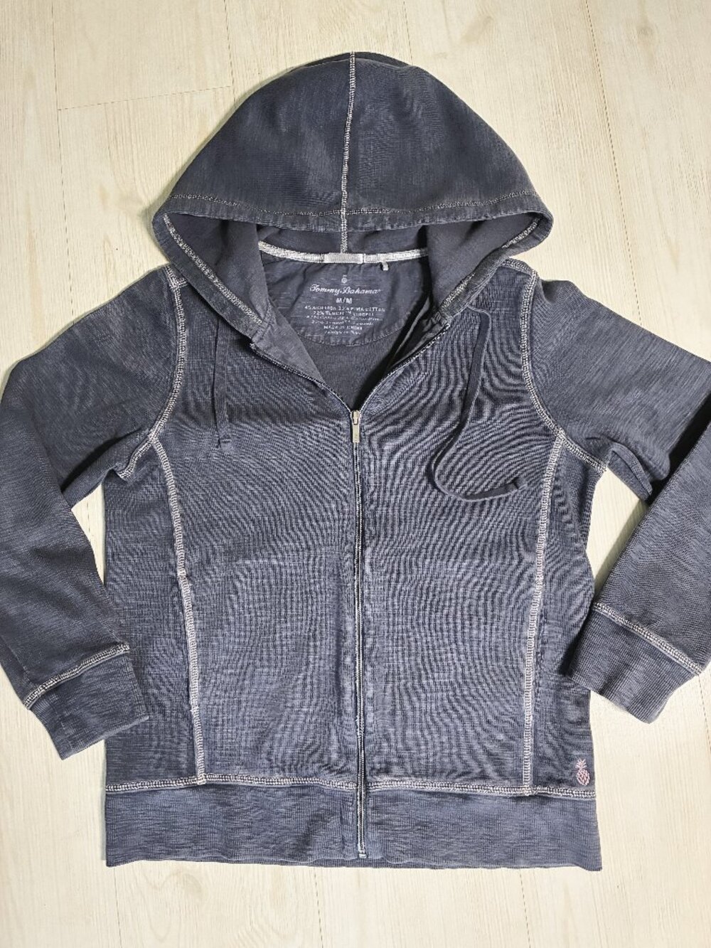 Tommy Bahama Women's Tobago Bay Full-Zip Hoodie Heathered Blue Size Medium